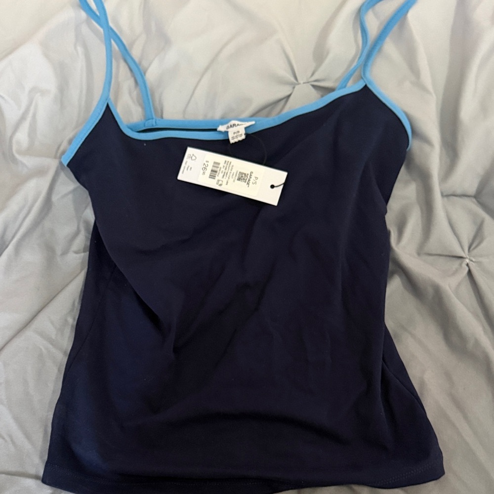 Garage Navy Camisole with Light Blue Trim